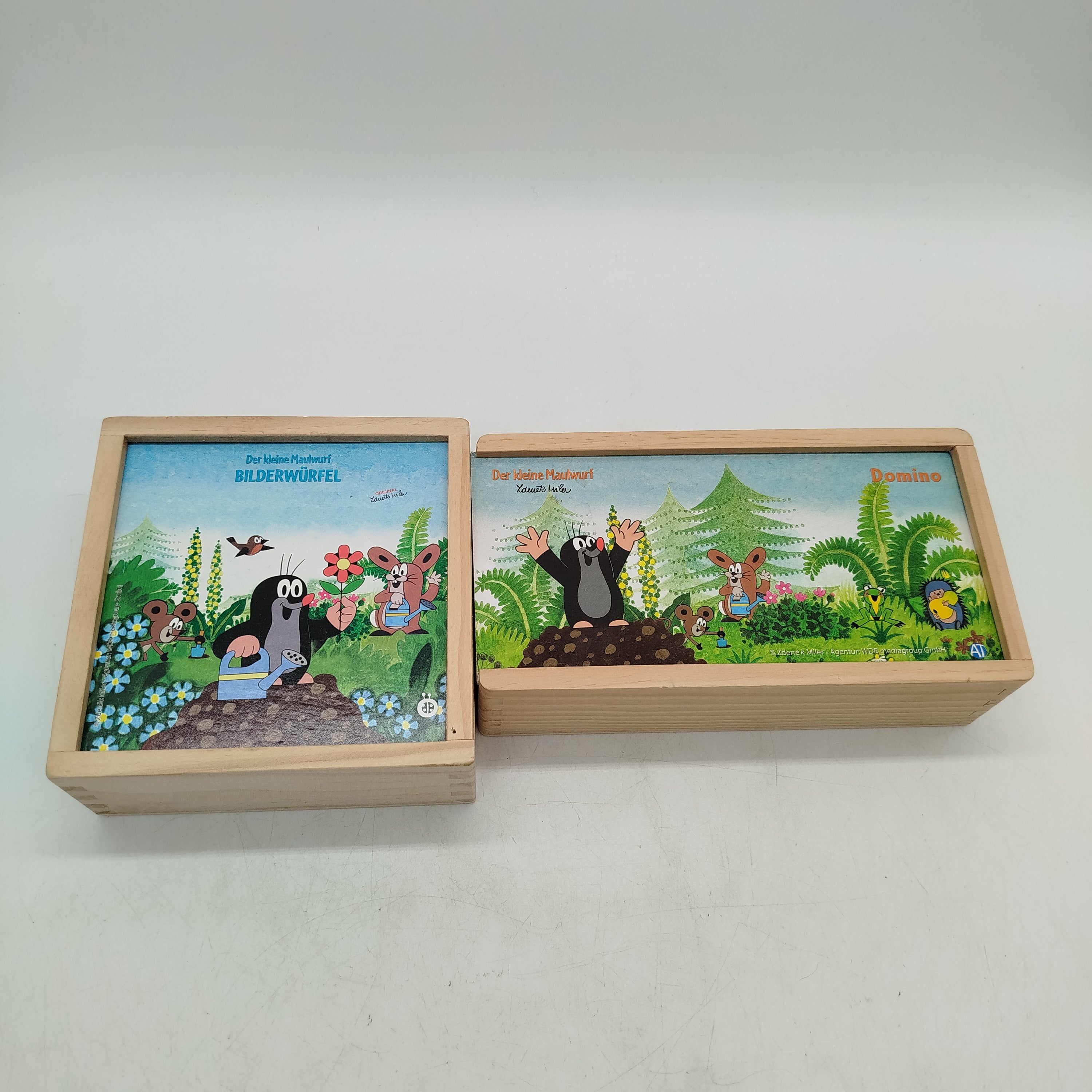 Bundle Der kleine Maulwurf Set von 2 Würfel & Domino Holz