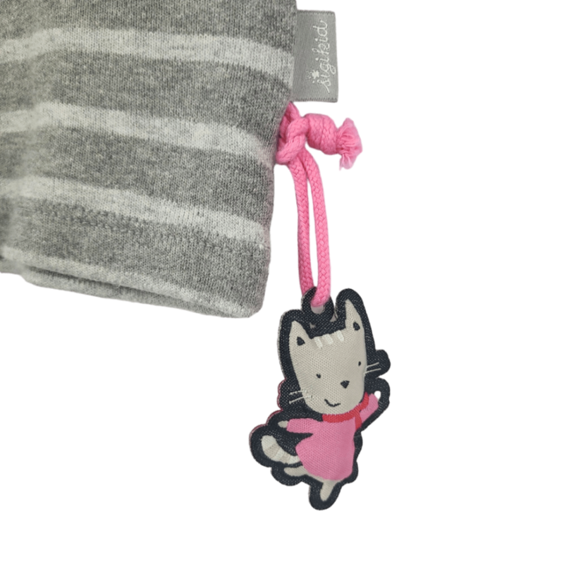 Langarmshirt Sigikid  dunkelgrau grau gestreift mit  Katze mit Original-Etikett