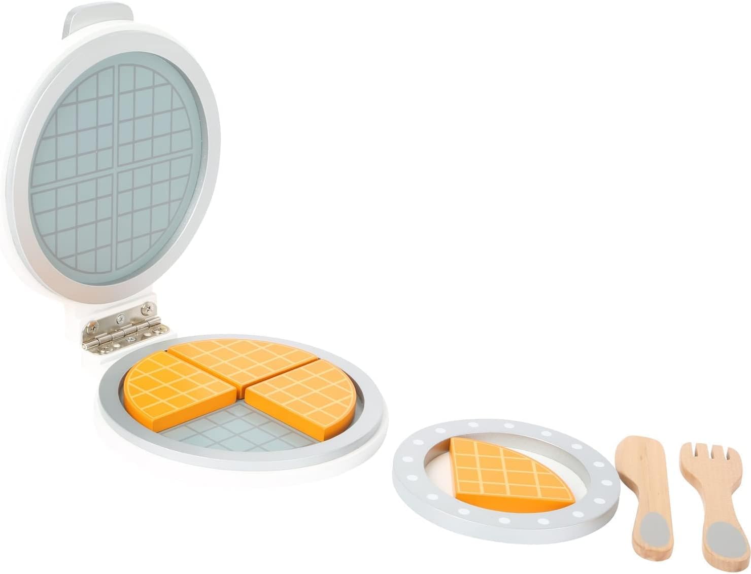 small foot Waffeleisen aus Holz, zum Aufklappen mit vier Waffelstücken