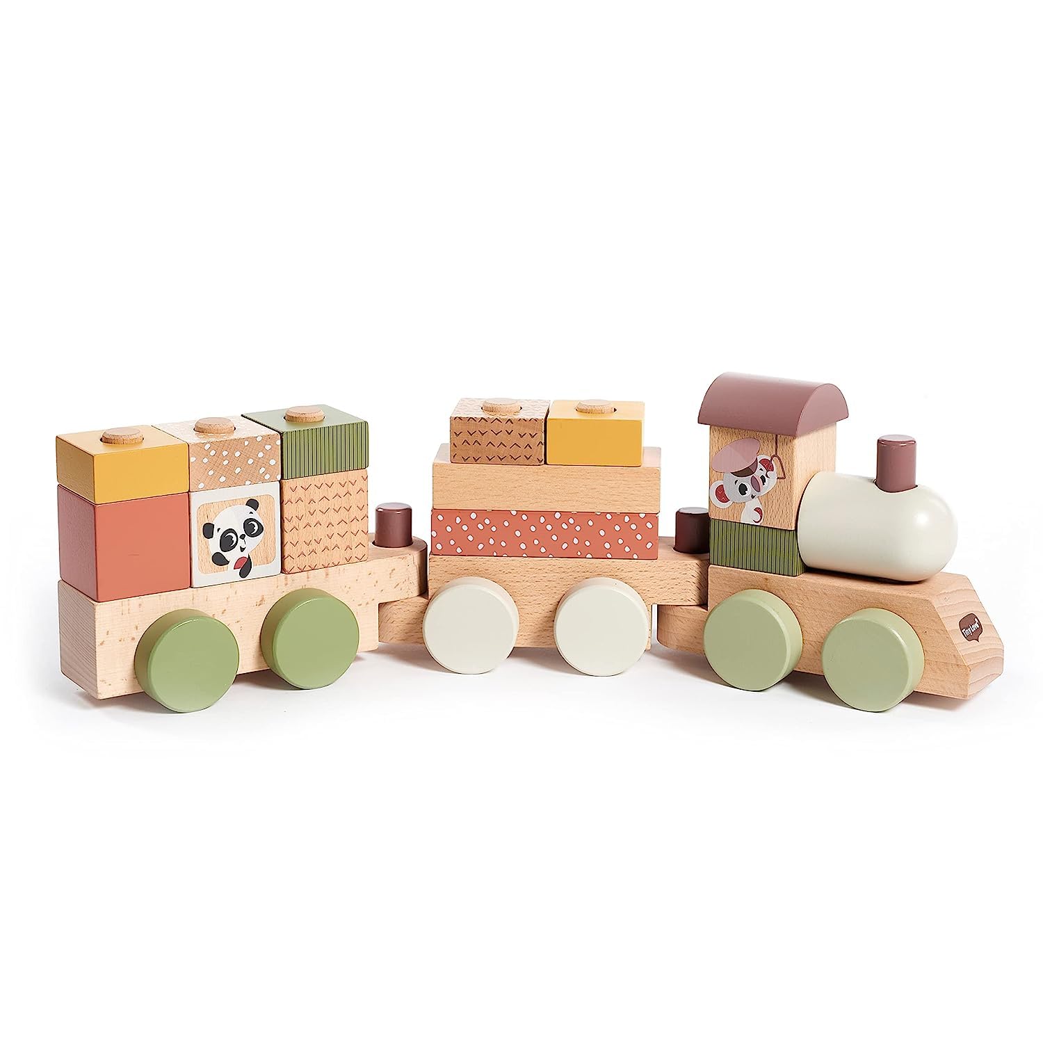 tiny love spielzeug Tiny Love hölzerner Stapelzug, Holzzug Baby, Zug Spielzeug Holz mit 3