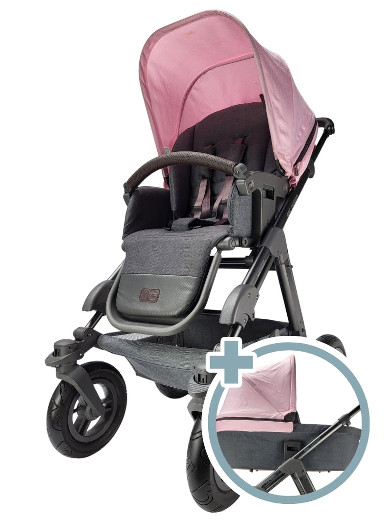 ABC-Design Viper 4 Kinderwagen Grau/Rosa: Flexibel bis 22kg Komfort