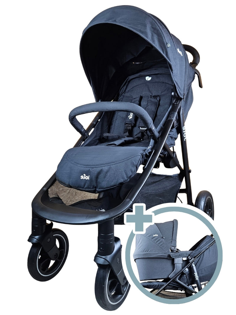 Joie Litetrax Kinderwagen-Set  Schwarz, Inkl. Babywanne & Ablagefach
