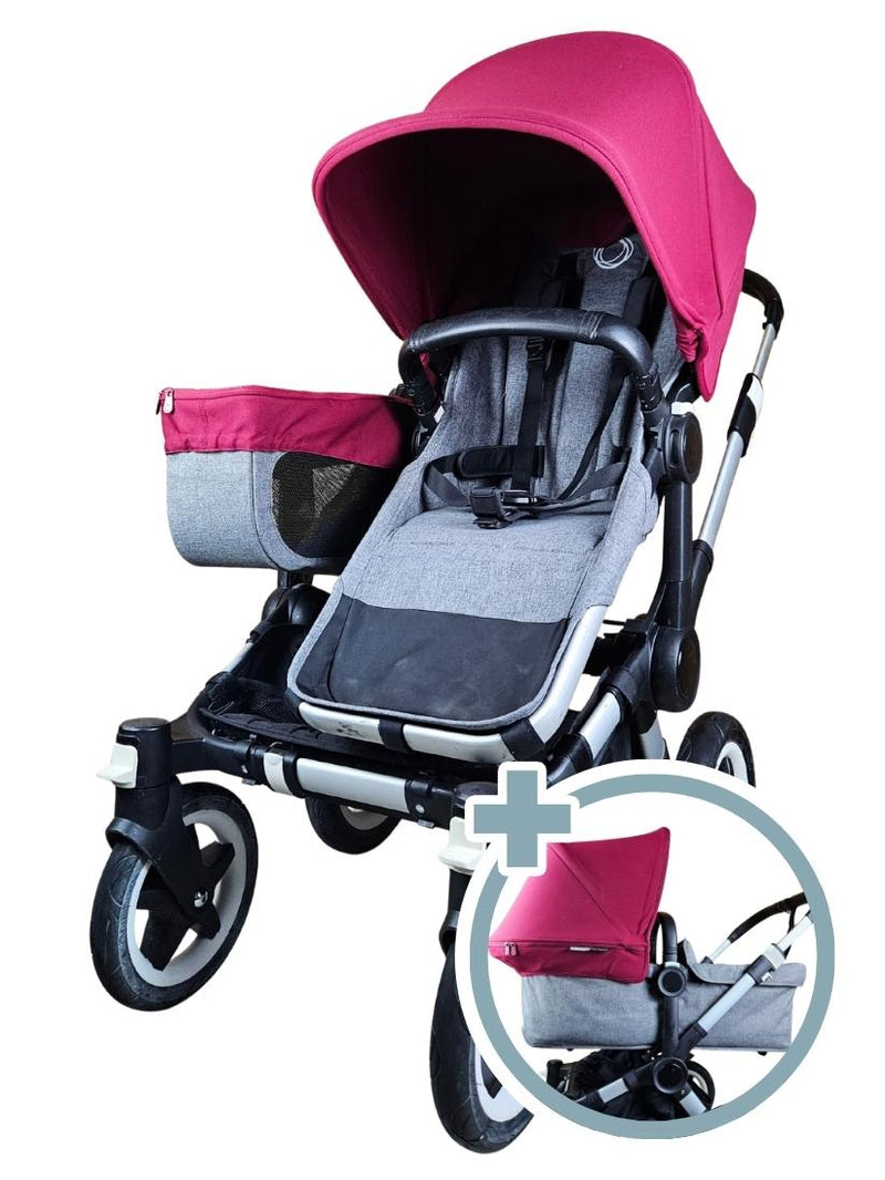 donkey kinderwagen Vielseitiger Bugaboo Donkey 2 Mono Kinderwagen Grau/Rot bis 22kg