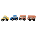 J'adore Bundle Fahrzeuge Set von 13 Holzautos Polizei, Taxi, Bus