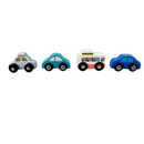 J'adore Bundle Fahrzeuge Set von 13 Holzautos Polizei, Taxi, Bus