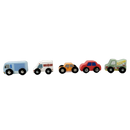 J'adore Bundle Fahrzeuge Set von 13 Holzautos Polizei, Taxi, Bus