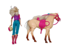 Mattel Bundle Reiten Set Puppe & Pferd mit Reitzubehör