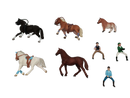 Schleich Tiere Bundle Pferde & Reiter 8 Teile Figuren