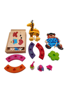 BRIO Bundle Holzspielzeug Set Ziehgiraffe, Anziehbär, Regenbogen