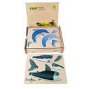 FLIP Magnetpuzzle Delfin & Hai Holzpuzzle Set