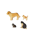 Ostheimer Bundle 4 Holzfiguren Hund & Katze