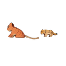 Ostheimer Bundle Holztiere Set von 2 Tiger & Baby