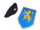 Bundle Ritter & Pirat Set Kostüme, Ritterhelm, Schild, Piratenhut