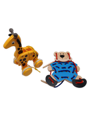 BRIO Bundle Holzspielzeug Set Ziehgiraffe, Anziehbär, Regenbogen