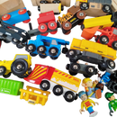 BRIO Bundle Holzeisenbahn großes Set Kran Lok Wagen & Schienen