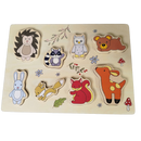 Bundle Holz Motorik Set Steckpuzzle, Formenwürfel & Nachziehtier
