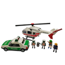 Playmobil Bundle Rettung & Polizei Set von 2 Helikopter & Auto