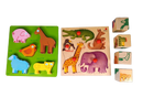 Selecta Spiel Bundle Zoo 2051 Set von 3 Holzpuzzle & Bilderwürfel