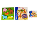 Selecta Spiel Bundle Zoo 2051 Set von 3 Holzpuzzle & Bilderwürfel