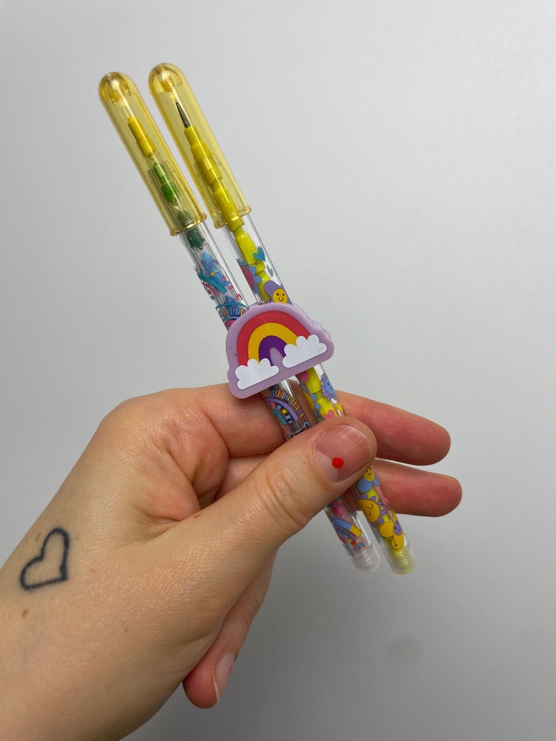 2in1 Steckstift Regenbogen mit Radierer