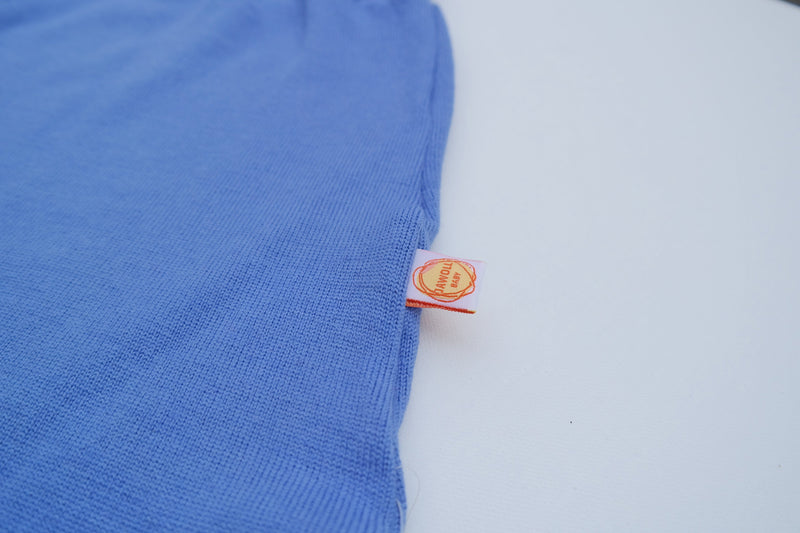 Leichter Sommer-Strampelsack Schlafsack für Babys 0-6 Monate aus Upcycling Wolle in Himmelblau