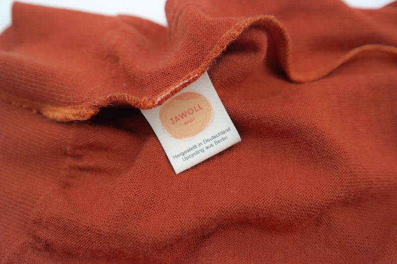 Unisex-Kleid Longshirt 86/92 aus 100% Upcycling Wolle in Rostbraun