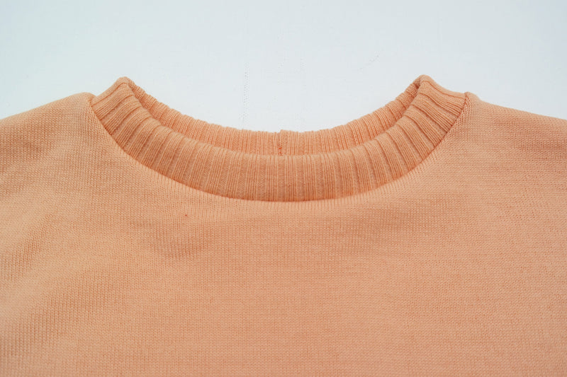 Pullover für Kinder 122/128 aus Upcycling Wolle in Pfirsich-Orange