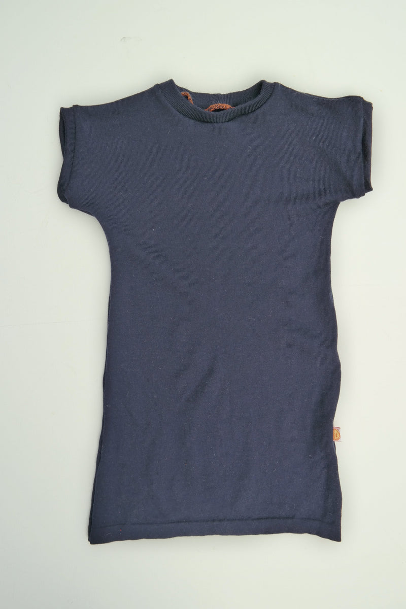 Unisex-Kleid Longshirt 110/116 aus 100% Upcycling Wolle in Dunkelblau