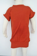 Unisex-Kleid Longshirt 86/92 aus 100% Upcycling Wolle in Rostbraun