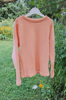 Pullover für Kinder 122/128 aus Upcycling Wolle in Pfirsich-Orange