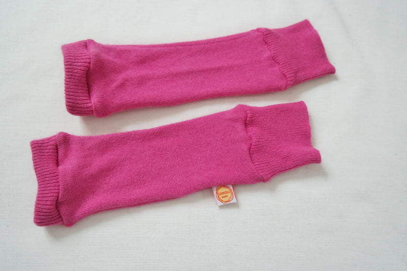 Stulpen für Babys 0-6 M aus Upcycling-Kaschmir & Seide in Pink