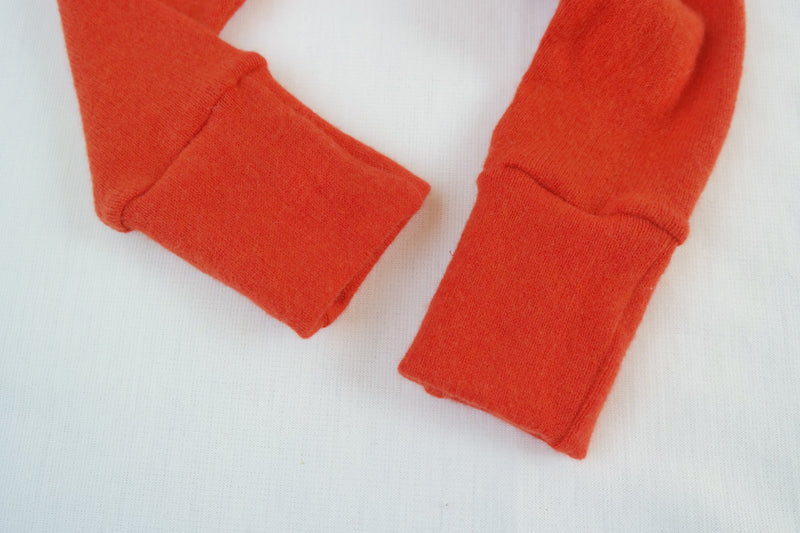 Mitwachs-Hose für Babys Kleinkinder 74/80 aus 100% Upcycling Merinowolle in Rostorange