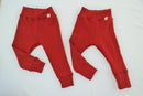 Mitwachs-Hose für Kleinkinder 86/92 und 98/104 aus Upcycling-Wolle in Weinrot