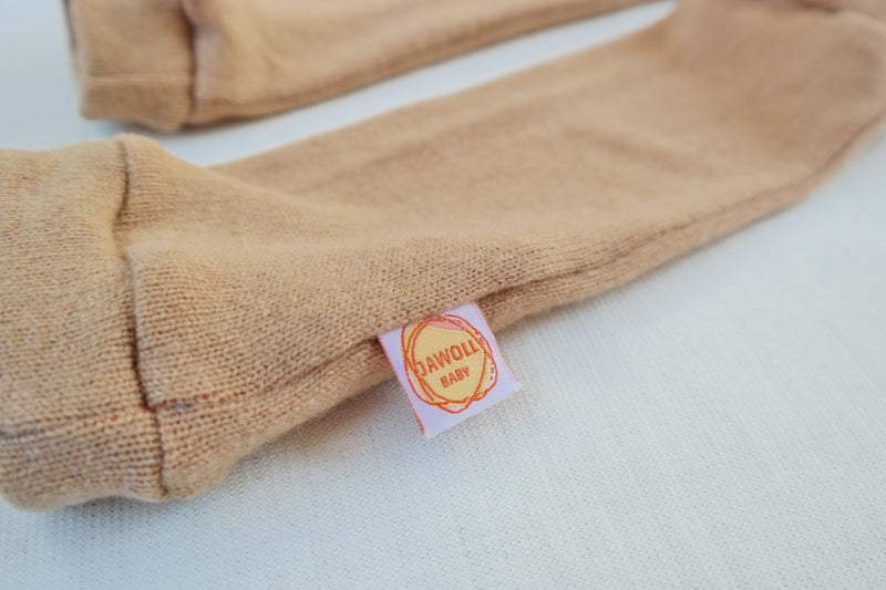 Stulpen für Babys 0-6M aus Upcycling-Kaschmir in Beige