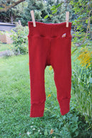 Mitwachs-Hose für Kleinkinder 86/92 und 98/104 aus Upcycling-Wolle in Weinrot