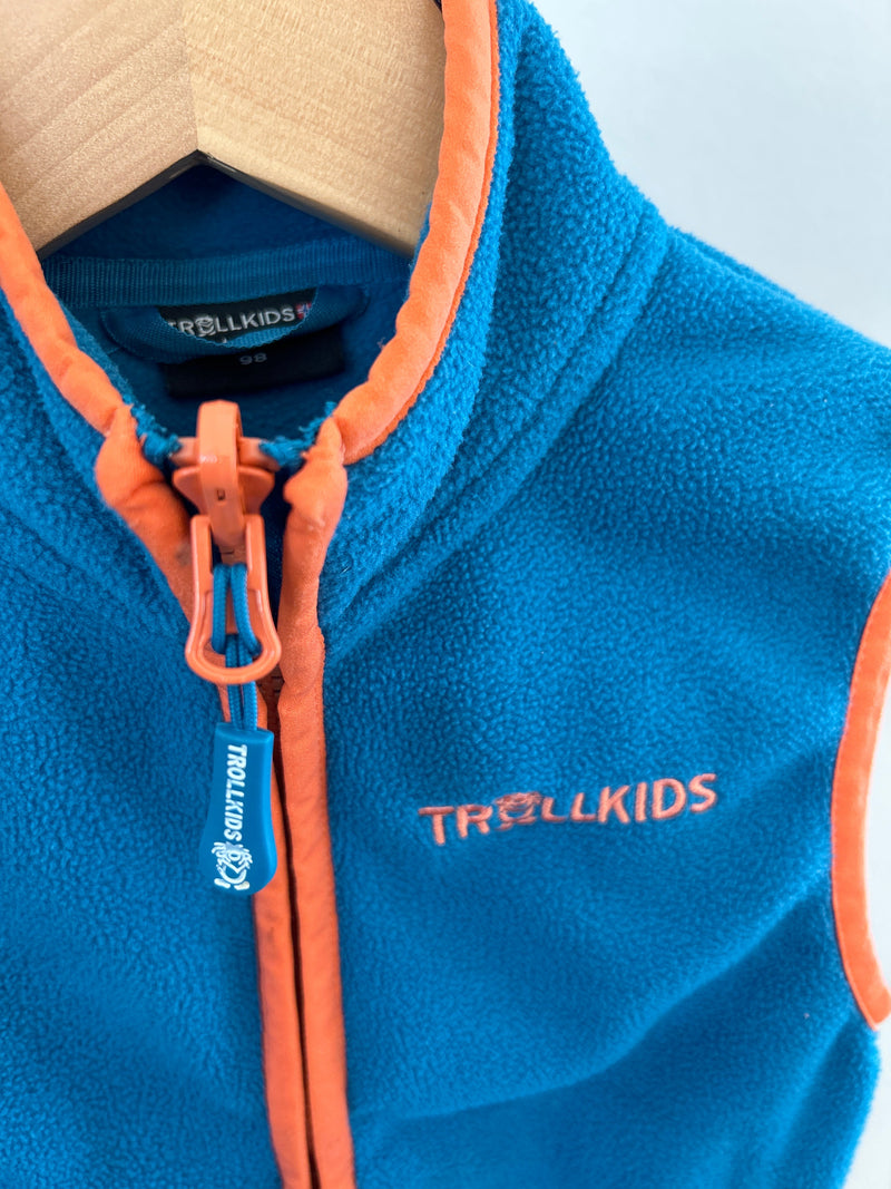 Trollkid fleece vest zip-in KIDS ARENDAL - size. 98