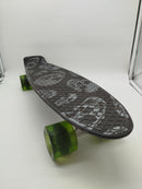 Mini Cruiser Kickboard – meteor Skateboard, Totenkopf Design, gebraucht