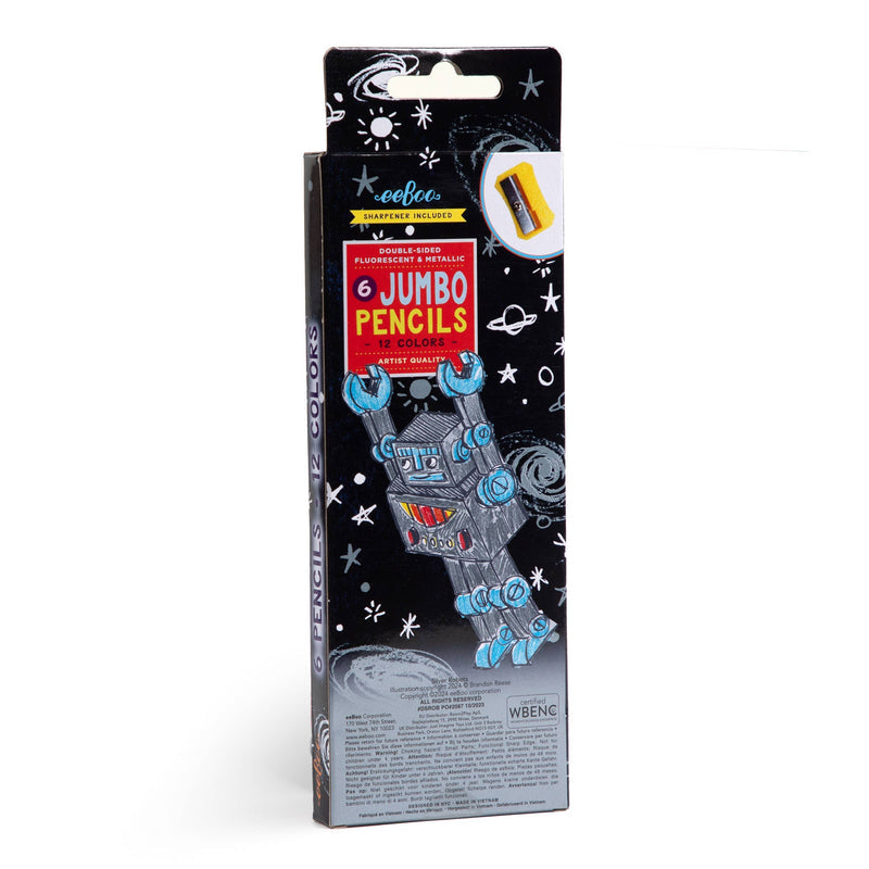 Silberner Roboter 6 Jumbo doppelseitige Spezialstifte