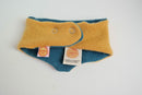 Dreieckstuch Schal mitwachsend und wendbar für Babys aus Upcycling Kaschmir in Gelb und Petrol - Jawoll Baby