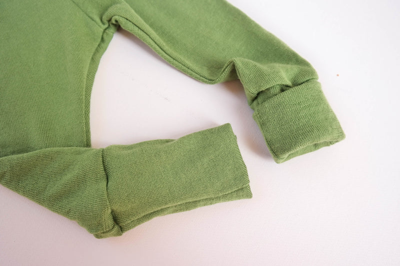 Growing pants for babies 74/80 made from upcycled wool in green