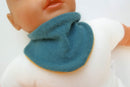 Dreieckstuch Schal mitwachsend und wendbar für Babys aus Upcycling Kaschmir in Gelb und Petrol - Jawoll Baby