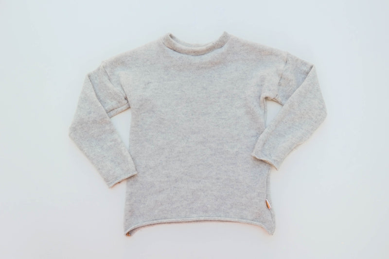 Sweater for toddlers children 110/116 made of 100% upcycled cashmere in grey