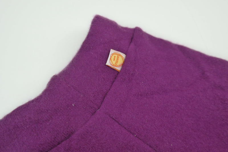 Woolwalk outdoor trousers for toddlers 86/92 made from upcycled cashmere in purple