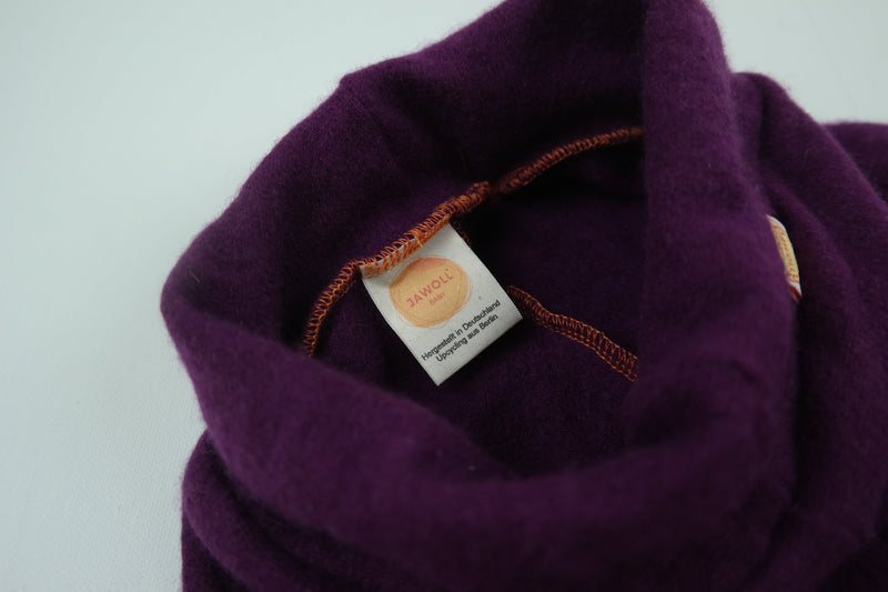 Woolwalk outdoor trousers for toddlers 86/92 made from upcycled cashmere in purple