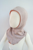 Wende-Schlupfmütze für Kleinkinder KU 49-51 aus Upcycling Seide & Kaschmir in Rostorange und Beige - Jawoll Baby