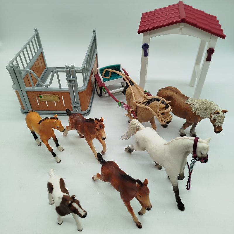 aufbewahrung schleich pferde Schleich Bundle Pferde Set von 7 Pferden, Kutsche & Stall