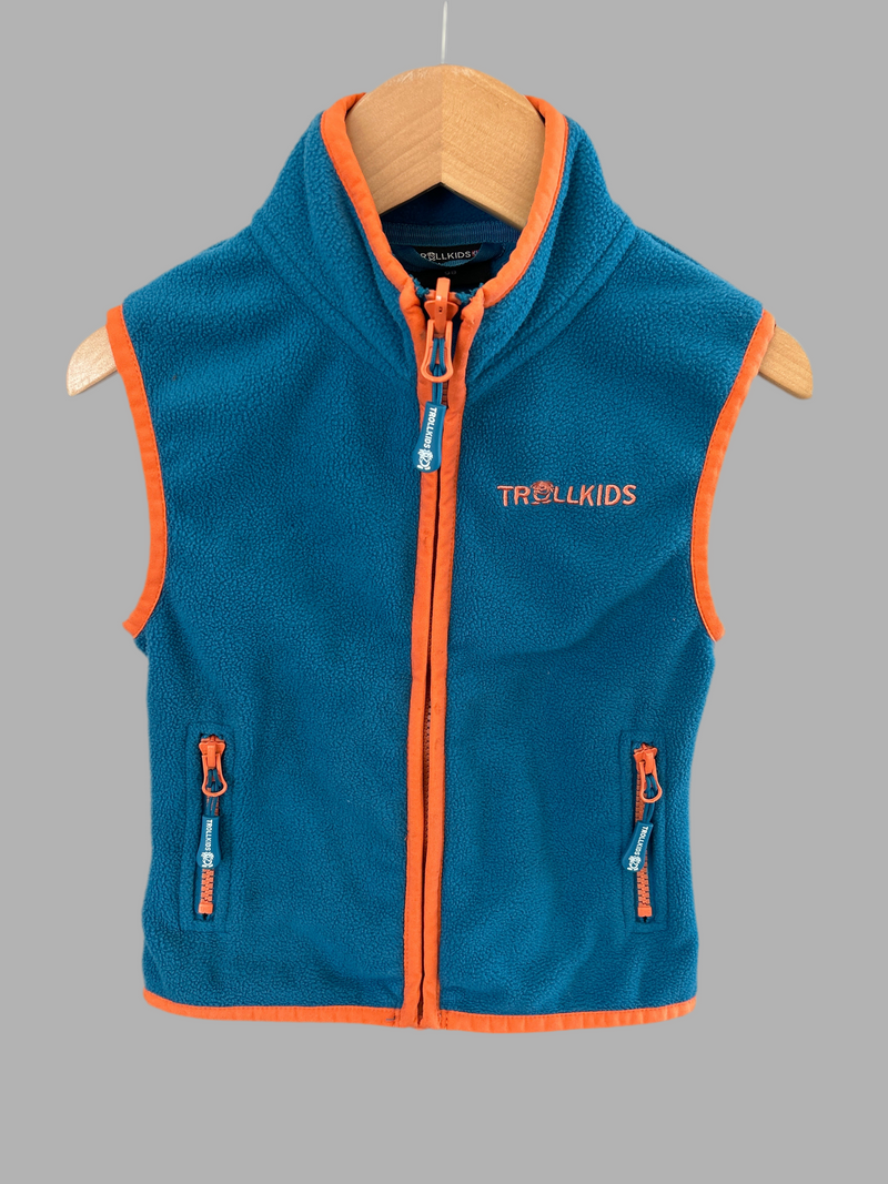 Trollkid fleece vest zip-in KIDS ARENDAL - size. 98