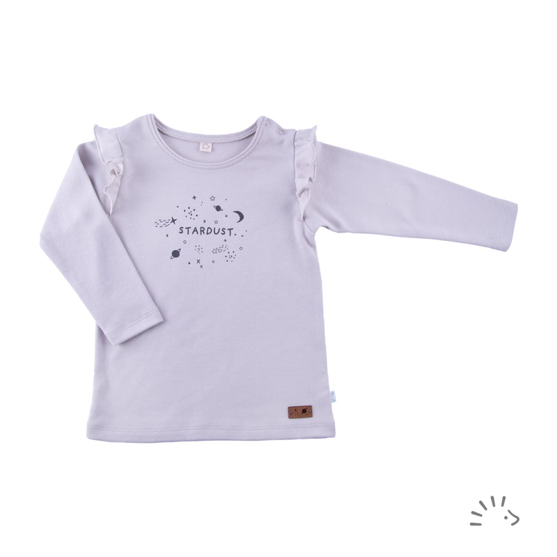 Popolini | Langarmshirt | Hellgrau - Print: Stardust