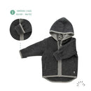 Popolini | Wollwalkjacke mit Kapuze GOTS | Anthrazit