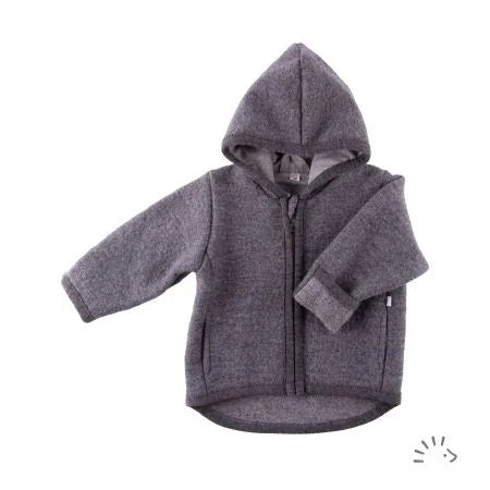 Popolini | Wollwalkjacke mit Kapuze | Anthrazit